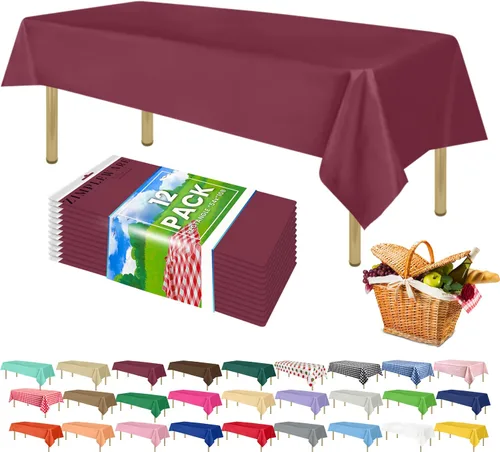 Miniatura 39 de Zimpleware - Mantel redondo de plástico para fiestas de 213 cm (84 pulgadas) de diámetro (paquete de 1, 6 y 12 unidades)