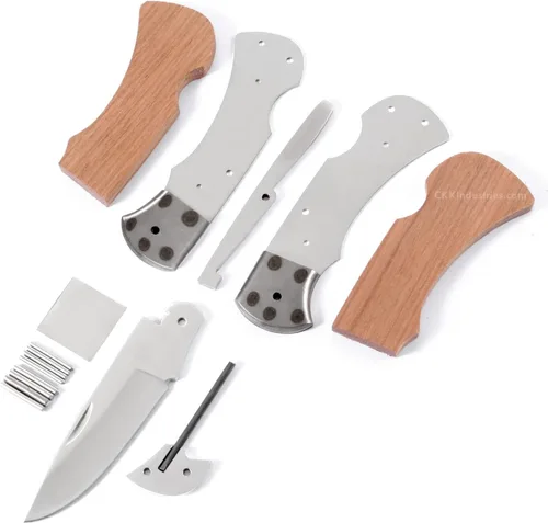 Miniatura 12 de EZSMITH Kit de fabricación de cuchillos – Ranger Lockback – Serie de cuchillos plegables de bricolaje – (kit de piezas)