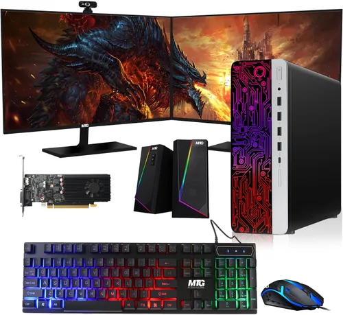 Miniatura 16 de PC de escritorio HP G3 para juegos, Intel Core i5 de 4ª generación, gráficos GT 1030, 16 GB de RAM, SSD de 1 TB, monitor curvado MTG nuevo de 24