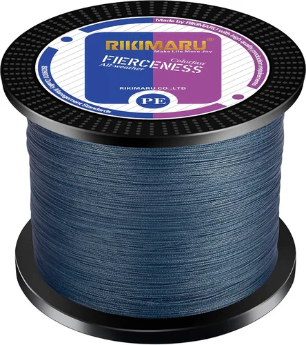 Miniatura 14 de Rikimaru - Sedal de pesca trenzado, resistente a la abrasión, Superline con cero elasticidad y baja memoria. Diámetro extrafino 327-1094 yardas
