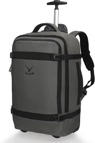 Miniatura 10 de Hynes Eagle Mochila rodante de 42 L con ruedas, mochila de viaje aprobada para vuelos, equipaje de mano, mochila de equipaje, Azul oscuro, Mochilas