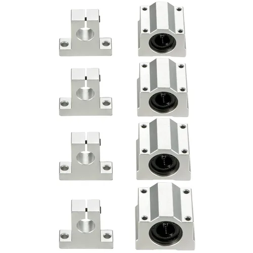 Miniatura 8 de BestEquip Diapositiva de riel lineal 2 piezas 0.787 in x 39.370 in rodamientos lineales conjunto con 4 rodamientos de bloque SC20UU+4 piezas eje eje