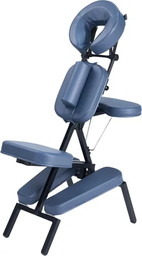 Miniatura 2 de Master Massage Silla de masaje portátil ligera profesional plegable plegable de aluminio ajustable con funda de transporte con ruedas, aluminio, azul