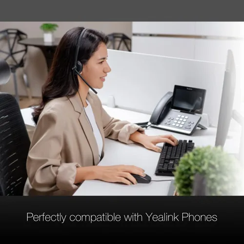 Miniatura 5 de Global Teck Worldwide GTW Yealink YHS34 Lite - Auriculares mono con cable (Lite), se conecta al escritorio, PC/Mac, Softphones - Funciona