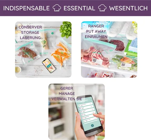 Miniatura 3 de MASTRAD - Stor'eat Smart Bags S - Bolsas reutilizables para Sous Vide - Mantén la comida fresca - Cocina saludable - Juego de 10-8.7 x 8.3 pulgadas