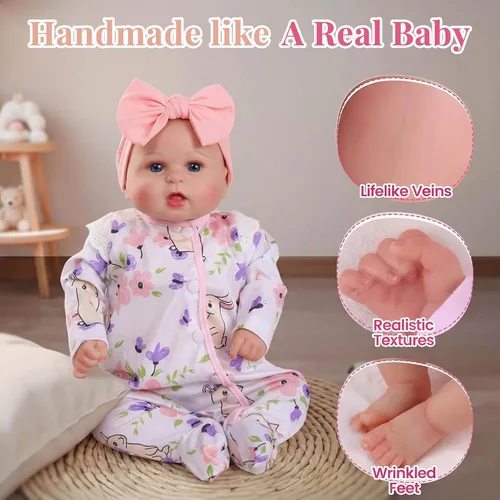 Miniatura 8 de BABESIDE Dara - Muñecas de bebé recién nacidas realistas de 20 pulgadas, hechas a mano, con ropa y accesorios de juguete, regalo para niños a partir