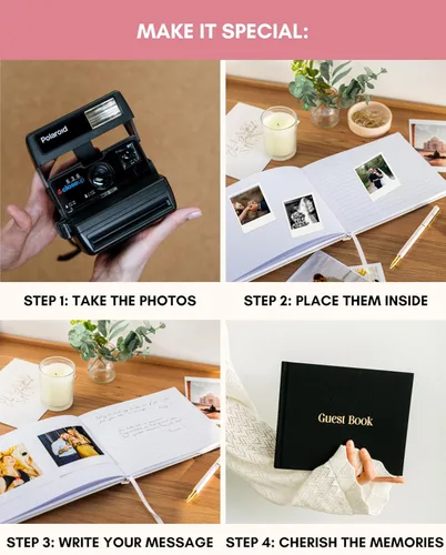 Miniatura 5 de Lamare Libro de invitados de graduación 2026: elegante libro de invitados para fiestas, graduaciones, baby shower y libro de invitados Polaroid