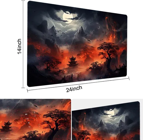 Miniatura 3 de MTG - Tapete de juego tamaño 24 x 14 pulgadas, bolsas de almacenamiento antideslizantes, ideal para entusiastas de los juegos de cartas, tapete