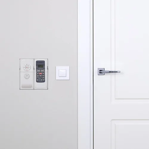 Miniatura 6 de HBlife Organizador de soporte de control remoto acrílico, organizador de montaje en pared transparente para TV, mesita de noche, 2 compartimentos