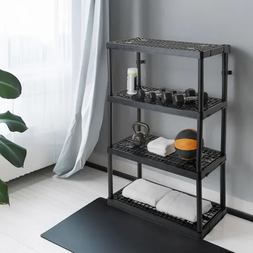 Miniatura 2 de Gracious Living Paquete de 2 unidades de almacenamiento de 4 estantes de altura fija ventilada de alta resistencia de 18 x 36 x 54.5 pulgadas