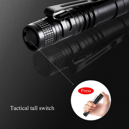 Miniatura 5 de Mini linterna, paquete de 3 linternas de bolsillo, linternas de luz para bolígrafo pequeño con clip, linternas portátiles con batería AAA, ideales