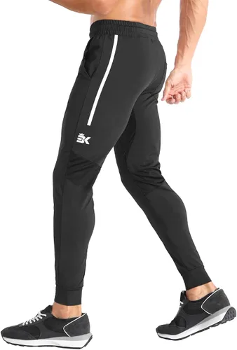 Miniatura 4 de BROKIG Pantalones deportivos ligeros para hombre pantalones deportivos de entrenamiento con bolsillo con cremallera pantalones elásticos para correr