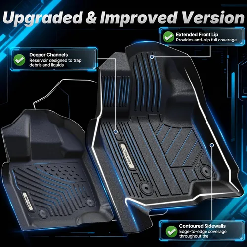Miniatura 7 de OEDRO Alfombrillas de piso mejoradas aptas para Honda Odyssey 2011-2017, revestimientos de piso para automóvil TPE para todo tipo de clima de 3