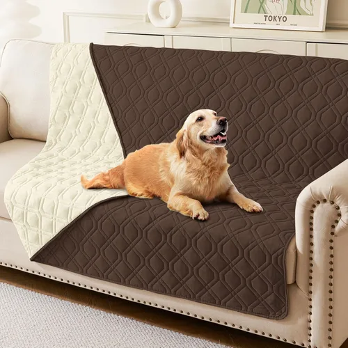 Miniatura 96 de hyha Manta impermeable para perros, manta reversible para cama de mascotas, funda suave para sofá/sillón lavable para perros, fundas impermeables