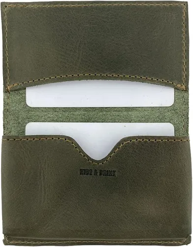 Hide & Drink, Tarjetero vintage de cuero, organizador de efectivo, cartera, accesorios de bolsillo, hecho a mano, incluye 101 años de garantía, Jade