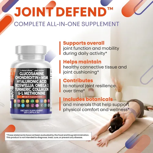 Miniatura 6 de Clean Nutraceuticals Glucosamina condroitina MSM 1500 mg con curcumina de cúrcuma, colágeno, ácido hialurónico, Omega 3 – Suplemento de salud