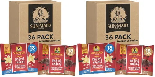 Miniatura 13 de Sun-Maid Snack de pasas recubiertas de yogur de vainilla, 1 onza Paquete de 6 unidades Fruta seca natural entera Sin azúcar añadido