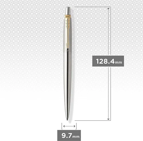 Miniatura 3 de Parker Jotter Bolígrafo de acero inoxidable CT bolígrafo, con caja de regalo, dorado, (Steel and Gold)