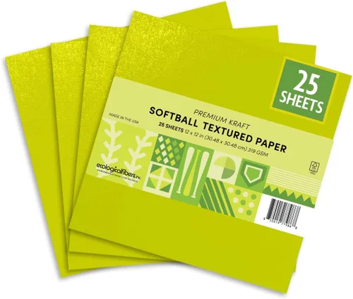 Miniatura 10 de Papel kraft texturizado para deportes premium, hojas de 12 x 12 pulgadas, por Ecological Fibers (baloncesto, 10 hojas)