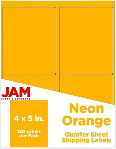 Miniatura 101 de JAM PAPER Etiquetas de envío de hoja completa - Papel adhesivo imprimible - 8 1/2 x 11 - Amarillo - 10 páginas completas/paquete