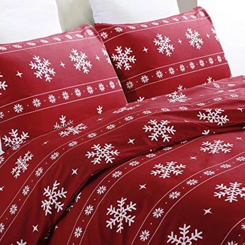 Miniatura 10 de Vaulia Funda de edredón de Navidad Twin, colección de ropa de cama de microfibra navideña con patrón de árbol a cuadros de Navidad, incluye 1 funda