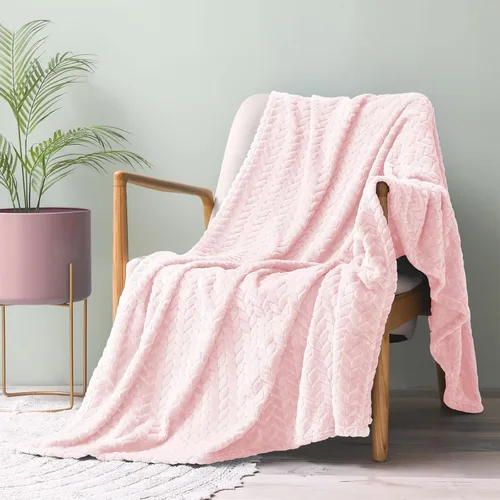 Miniatura 2 de Exclusivo Mezcla - Manta de vellón para sofá, 50 x 70 pulgadas, mantas suaves y acogedoras de franela jacquard, mantas ligeras, mullidas y cálidas