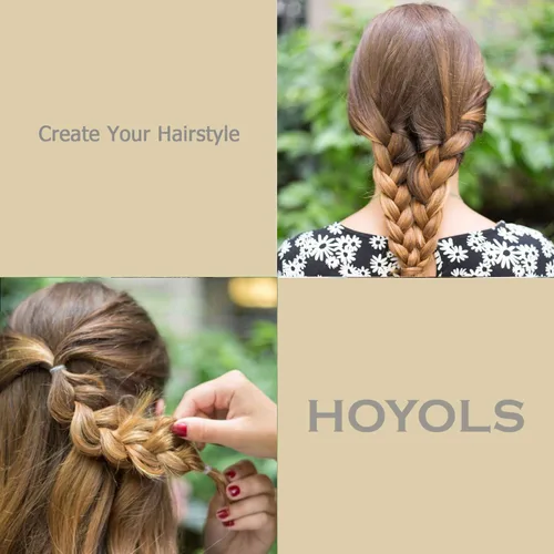 Miniatura 7 de HOYOLS Bandas de goma elásticas grandes de 1 1/4 pulgadas para ligas de pelo negro, trenzas, bandas de goma de plástico para mujeres y niñas
