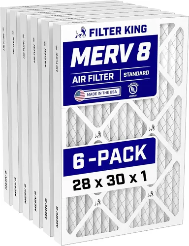 Miniatura 217 de Filter King Filtro de aire 6x12.25x1 Paquete de 6 Filtros plisados MERV 8 HVAC para horno A/C HECHO EN EE. UU. Tamaño real: 6 x 12.25 x .75