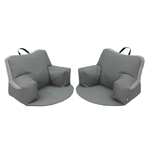 FDP SoftScape Relax-N-Read - Puf con respaldo de apoyo, bolsillos de almacenamiento y cojín de espuma de 1/2 pulgada de grosor, asiento portátil