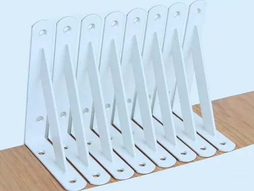 Miniatura 90 de Paquete de 16 soportes de estante resistentes negros de 20 pulgadas de largo x 12 pulgadas de alto con tornillos, soportes de estante de metal