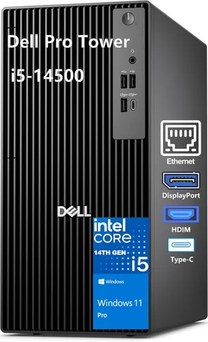 Dell Pro Tower PC Computadora de escritorio empresarial, 14ª generación Intel 14-Core i5-14500 vPro, 16 GB DDR5 RAM, 512 GB PCIe SSD, RJ-45, HDMI,