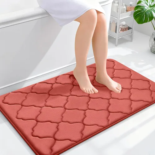 Miniatura 223 de OLANLY Alfombra de Baño de Espuma Viscoelástica de 24 x 16 pulgadas, Ultra Suave y Absorbente, Alfombras de Baño Antideslizantes, Cómodas, Lavables
