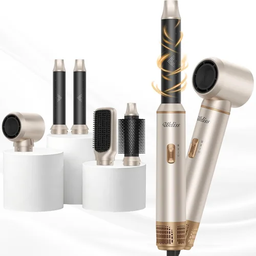Miniatura 11 de UKLISS Cepillo secador de pelo 6 en 1 y moldeador de aire, cepillo profesional con pantalla LCD, multiestilizador para volumen y brillo, calor