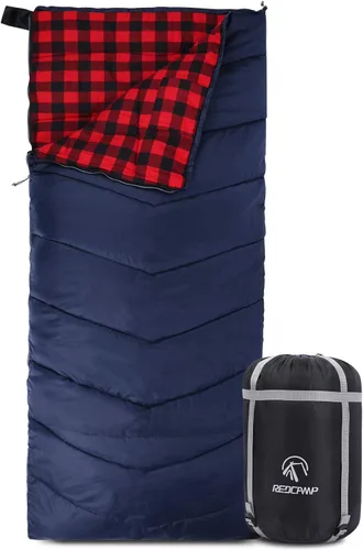 Miniatura 14 de REDCAMP Saco de Dormir de Franela de Algodón para Camping y Mochileros, Saco de Dormir para Adultos para Climas Fríos con Relleno de 2/3/4/6lbs