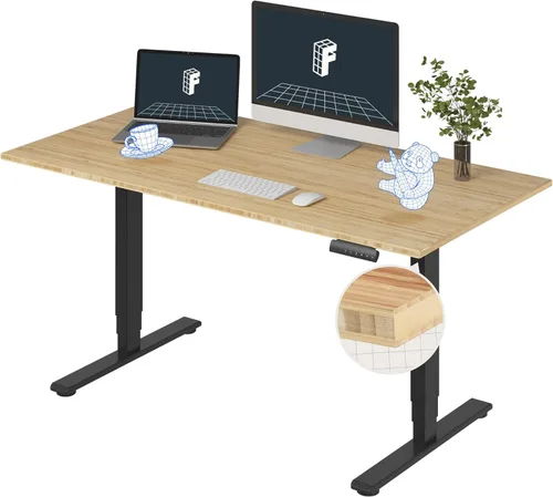 Miniatura 31 de FlexiSpot E6 Bamboo - Escritorio eléctrico de pie de 3 etapas con motor dual de 48 x 24 pulgadas, soporta 220 libras, altura ajustable con ajustes