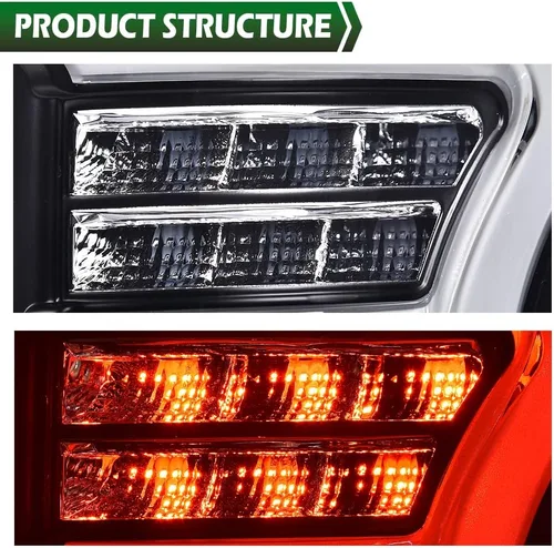 Miniatura 8 de GRAND ORANGE Conjunto de luces traseras LED completas compatibles con Ford F150 2009-2014, luces traseras de estacionamiento para el lado