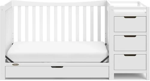 Miniatura 10 de Graco Remi - Cuna convertible 4 en 1 y cambiador (blanco) – Certificado GREENGUARD Gold, se adapta a colchón de cuna estándar, se convierte en cama