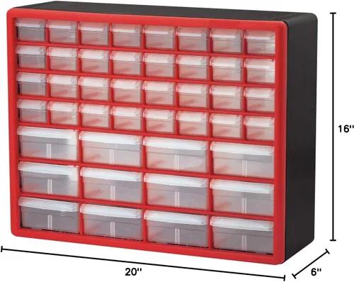 Miniatura 8 de Akro-Mils Paquete de gabinetes de almacenamiento de piezas de plástico de 64 y 44 cajones