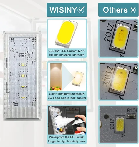Miniatura 3 de WISINY W10515058 Luz LED Compatible para Refrigerador Kenmore Maytag Whirlpool Luz LED Reemplace WPW10515058 W10465957 W10522611 3021142