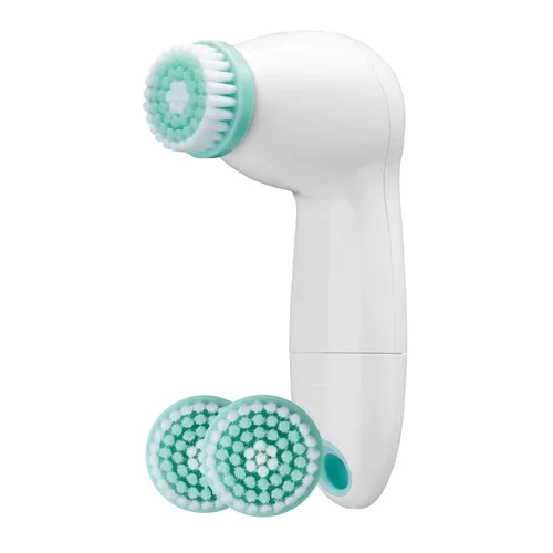 True Glow by Conair - Cepillo de limpieza facial a pilas, limpiador facial sónico con 3 cabezales de cepillo, herramienta impermeable para el