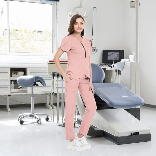 Miniatura 7 de niaahinn Conjunto de ropa quirúrgica elástica con cuello en V y pantalones quirúrgicos, uniforme médico para enfermeras, trabajo para mujeres