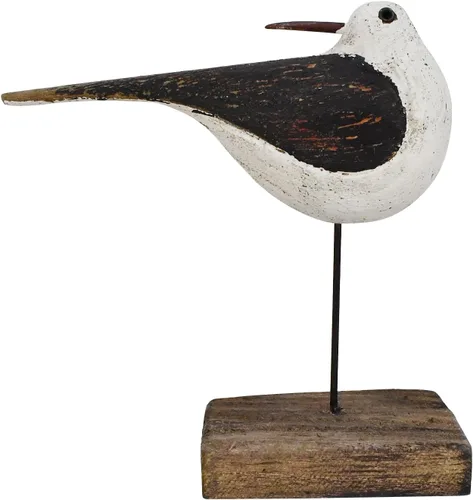 Miniatura 14 de Estatua de pájaro marino de madera, gaviota en el soporte, escultura náutica de aves costeras, para interiores y exteriores, figura de animales