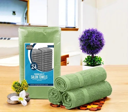 Miniatura 2 de Utopia Towels, Paquete de 24 toallas de salón, no a prueba de blanqueador, 16 x 27 pulgadas, toallas de algodón altamente absorbentes para manos