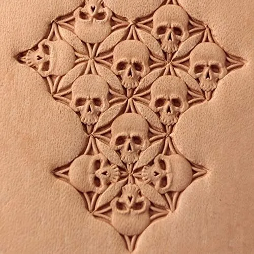 Miniatura 2 de DandS ltd Herramienta de sello de cuero de calavera, herramienta profesional de artesanía de acero para carpintería, relieve, tallado y estampado