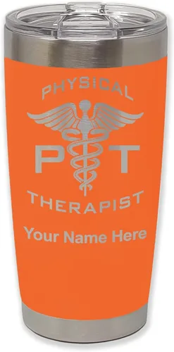 Miniatura 26 de LaserGram PT Physical Therapeut, vaso aislado al vacío de 20 onzas, grabado personalizado incluido (negro)