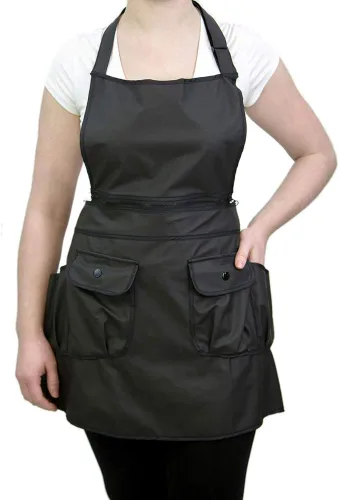 CHARLENE Courtney Convertible Zip Delantal #9044 Negro