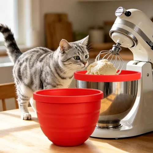Miniatura 8 de Tazón de mezcla de 5 cuartos de galón para batidoras de pie KitchenAid, tazón de acero inoxidable de grado alimenticio con mango y cierre, Plateado