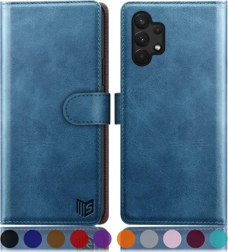 Miniatura 13 de SUANPOT Funda tipo cartera para Samsung Galaxy A13 5G con bloqueo RFID, tarjetero de crédito, funda protectora de piel sintética con tapa para Negro