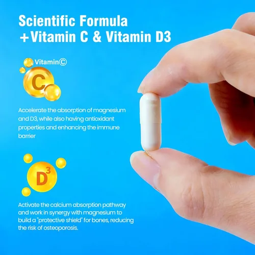 Miniatura 4 de Magnesio L-treonato 120 cápsulas, vitamina D3, treonato de magnesio con vitamina C, alta absorción, sin OMG, suministro de 60 días (120)