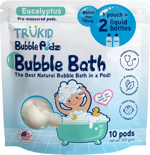 Miniatura 12 de TruKid Bubble Podz - Baño de burbujas para niños, niños pequeños y bebés, bomba de baño suave y refrescante sin lágrimas para piel sensible